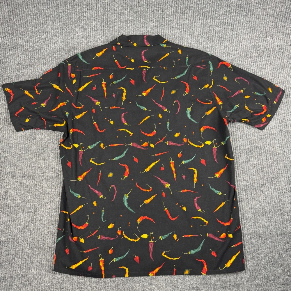 Vtg 90s Scorpio Camp Shirt Mens XL Short Sleeve Chili Pepper Print Made in USA - Picture 2 of 8